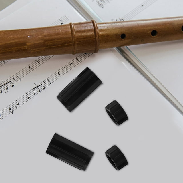 RENACLIPY 2Set Flute Interface Cover Black Plastic Cylindrical For Protection During Storage And Transport