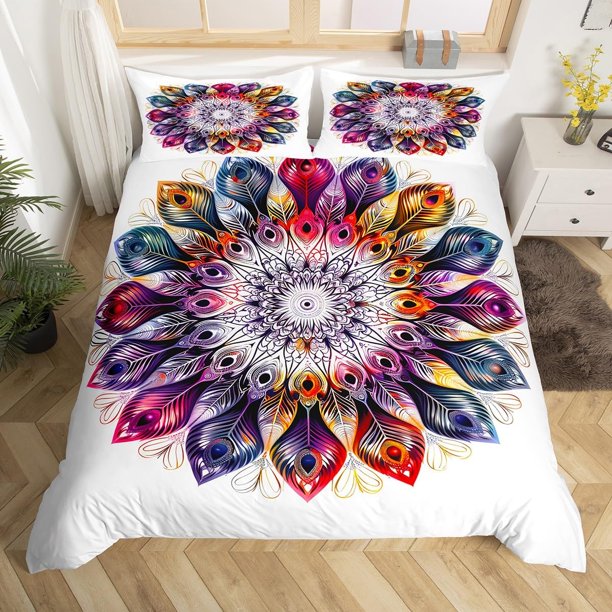 Juego de Cama Funda Nórdica Mandala Hippie Funda Nórdica Estilo Boho Exótico para