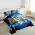 thumbnail image 3 of Manfei Cartoon Kitten Queen Comforter Set for Teen, Winter Festival Bedding Sets, Mystic Stars Galaxy Reversible Bedding Comforter Set, Luxury Bedroom Decor, 3-Piece, 3 of 8
