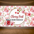 thumbnail image 5 of LUUFILx Cherry Themed Floral Background Birthday Banner Party Decoration, 5 of 7