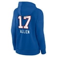 thumbnail image 3 of Women's Josh Allen Buffalo Bills Royal Team Wordmark Pullover Hoodie, 3 of 3