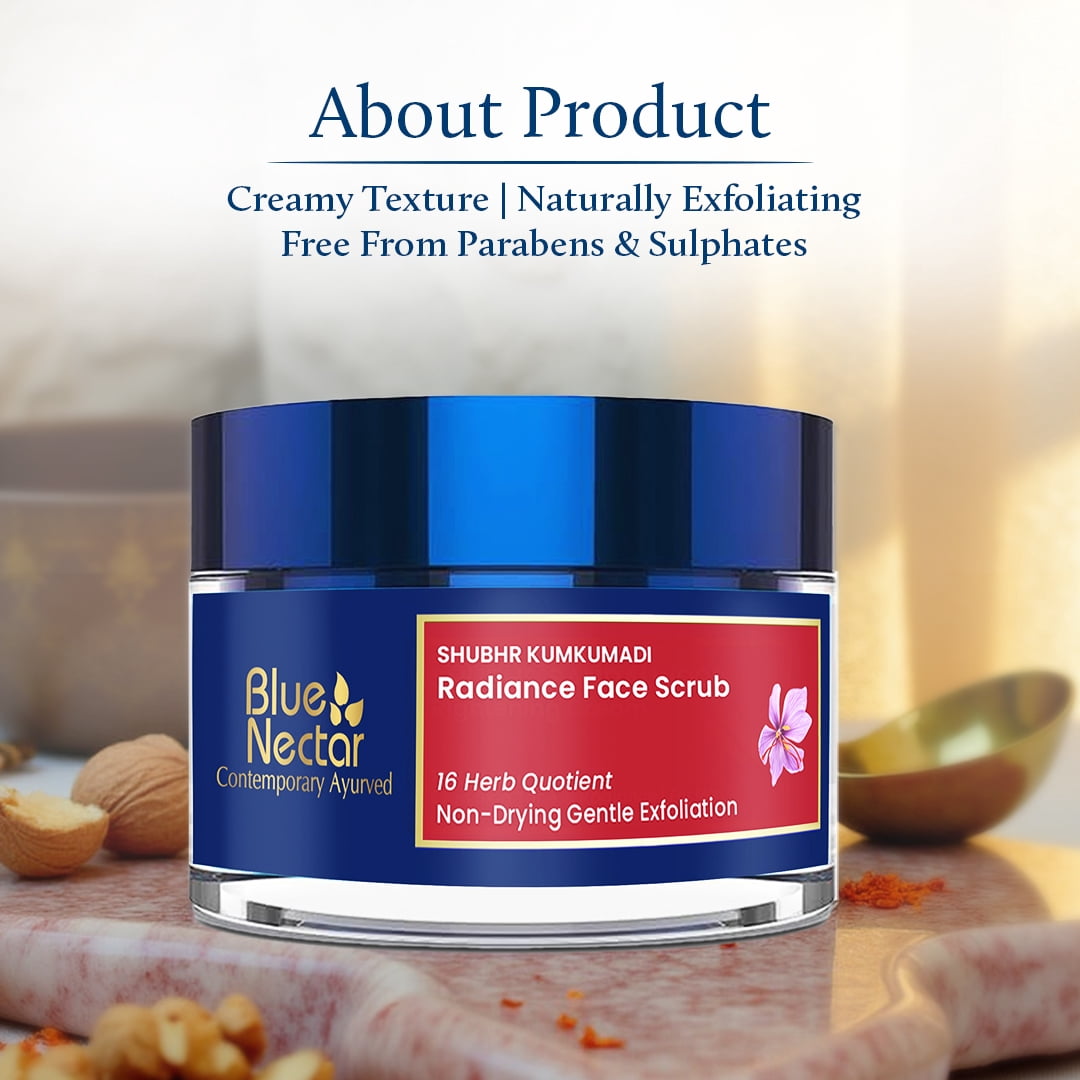 Blue Nectar Shubhr Kumkumadi Brightening  Radiance Face Scrub - 50 gms