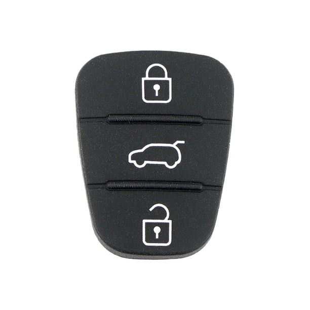 Riwesomey Cubierta del botón de la llave del coche Piel de goma de 3 teclas con marca Reemplazo del accesorio automotriz para I10 / I20 / I30 Vehículos, repuestos y accesorios Mis negro