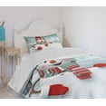 thumbnail image 4 of Ambesonne Snowman Quilted Bedspread Set 2 Pcs, Smiling 3D Mascot Trees, Twin Size, Multicolor, 4 of 6
