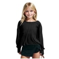 thumbnail image 3 of Faraee Teen Girls Open Back Shirts Backless Yoga Workout Summer Cute Tee Tops Short Sleeve Crop Oversized T Shirts Clothes 4t 5t 6t 7t 4-14 Years Black, 3 of 7