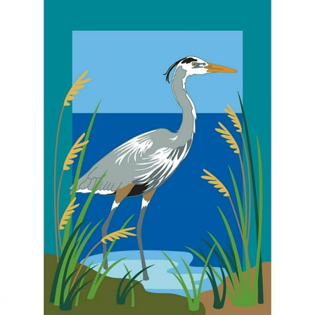 Magnolia Garden Flags M010042 13 x 18 in. Heron Bird Polyester Garden Flag