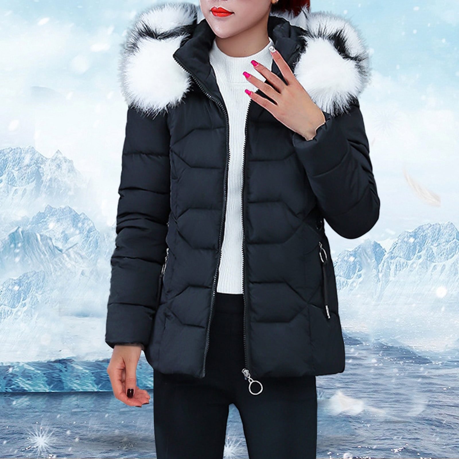 Fashion Winter Warm Coat Women Hooded Down Coat Slim Long parka Jacket Overcoat 