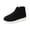 #Black_022, variant on Mens High‑Top Knit Winter House Shoes, Fleece Lined Warm Side‑Zip Casual Indoor‑Outdoor Cotton Slipper Boots with Thick Platform Sole