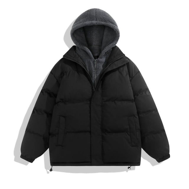 Puntoco Chaqueta Informal Holgada De Manga Larga Con Capucha Y Cremallera Para Hombre