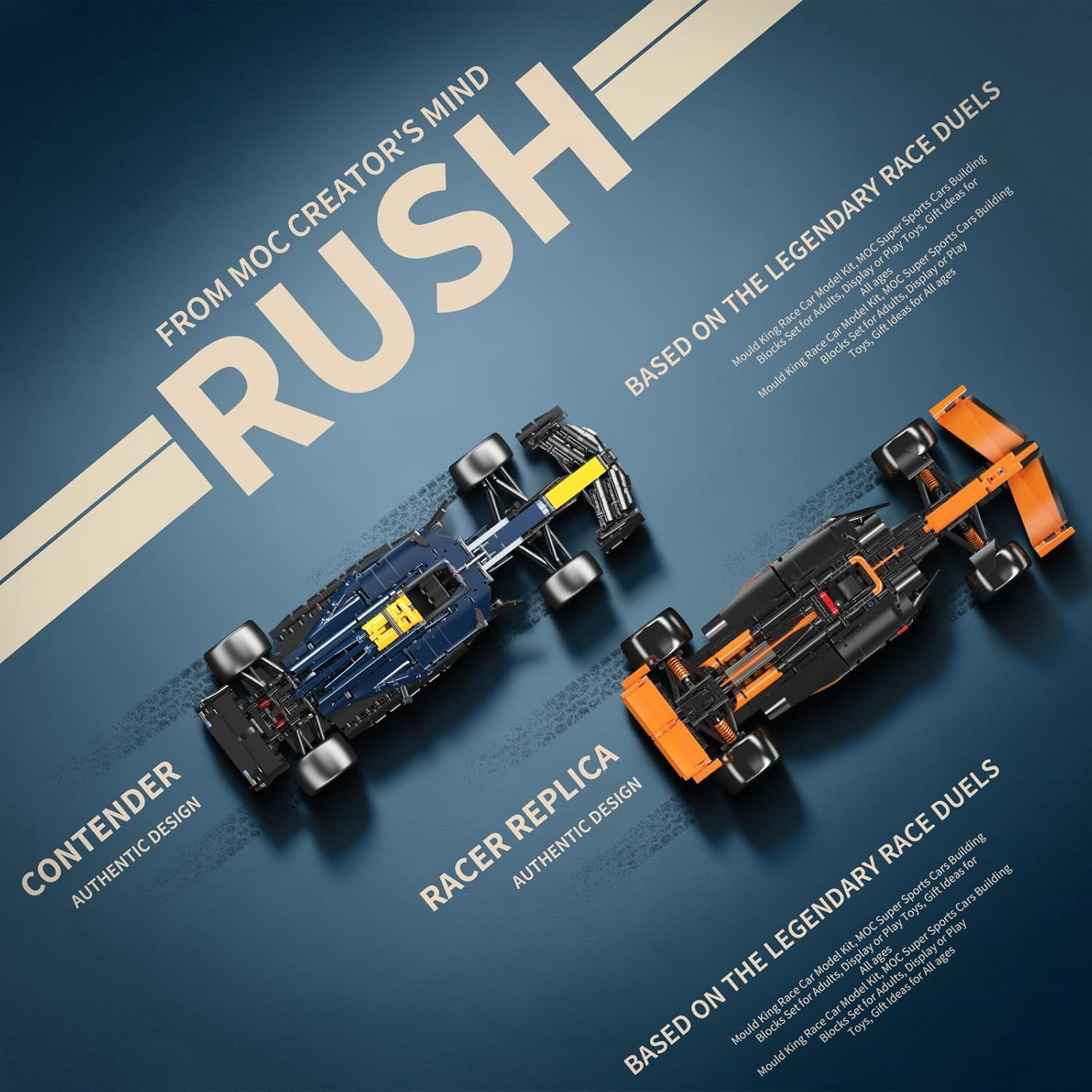 Race Car Model Toys MOC Bricks Collectible Sportscar Building Blocks, Racing Car Building Kits for Adult, Static Version 1,810 Pieces
