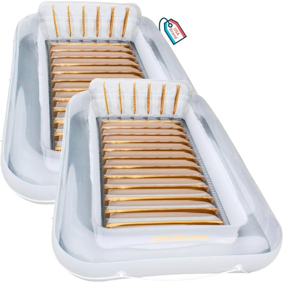 Swimline Luxe Edition Inflatable Suntan Tub Floating Pool Lounger, 2 Pack