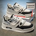 thumbnail image 5 of New Men's Breathable White Sneakers, Versatile Low-Top Casual Skate Shoes and  Trendy, 5 of 7