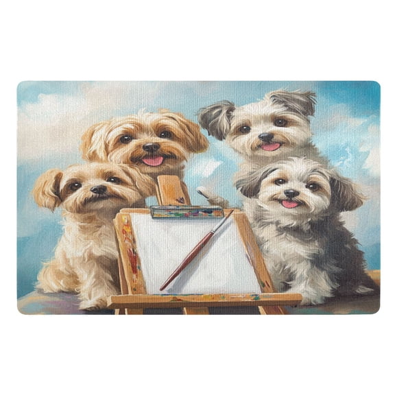 BZSMCE Floor Mats 32x20in Dogs Drawing Board Creativity Doormats