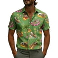 thumbnail image 2 of Fnnxeal Mens Sloth Hawaiian Shirt Short Sleeve Button Up, Funny Tropical Aloha Shirt with Cartoon Print for Beach Vacation & Luau Party,Size 4XL, 2 of 5