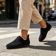 thumbnail image 2 of Womens Leather Sneakers Wide Toe Box Oxfords Flats Dressy Comfortable Round Toe Non Slip Business Work Loafers Retro Casual Lace up Soft Soled Cushion Lightweight Shoes Black 9.5, 2 of 6