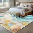 thumbnail image 4 of 5'x8' Area Rugs, Blue Summer Beach Indoor Outdoor Area Rug for Living Room Bedroom, Coastal Starfish Shell Nautical Ocean Washable Bathroom Rugs Kitchen Floor Carpet Mats Home Decor Aesthetic, 4 of 8