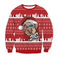 thumbnail image 3 of Suéter navideño de mal gusto para hombre y mujer, sudadera navideña con estampado 3D de perro, copo de nieve, campana, reno y Papá Noel para fiestas navideñas, 3 of 5