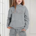 thumbnail image 2 of FAOWME Child Toddler Boys Girls Long Sleeve Solid Color Warm Hoodie Pullover Tops Pants Kids Outfits Sweat Suits Tracksuits Grey 3-4 Years, 2 of 4
