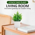 thumbnail image 4 of Tripumer 4pack Artificial Greenery with White Planter Mini Simulation Potted Plant Fake Eucalyptus Leaf Greenery for Desktop Home Office Bathroom Dining Table Farmhouse Decoration, 4 of 8