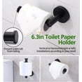 thumbnail image 4 of Bathroom Hardware Set, 2pcs 24in Retractable Hand Single Towel Bar with 2pcs Toilet Paper Holders, 2pcs Towel Rings 4 Multifunctional Robe Hooks (10pcs, Matte Black, Single Towel Bar), 4 of 7
