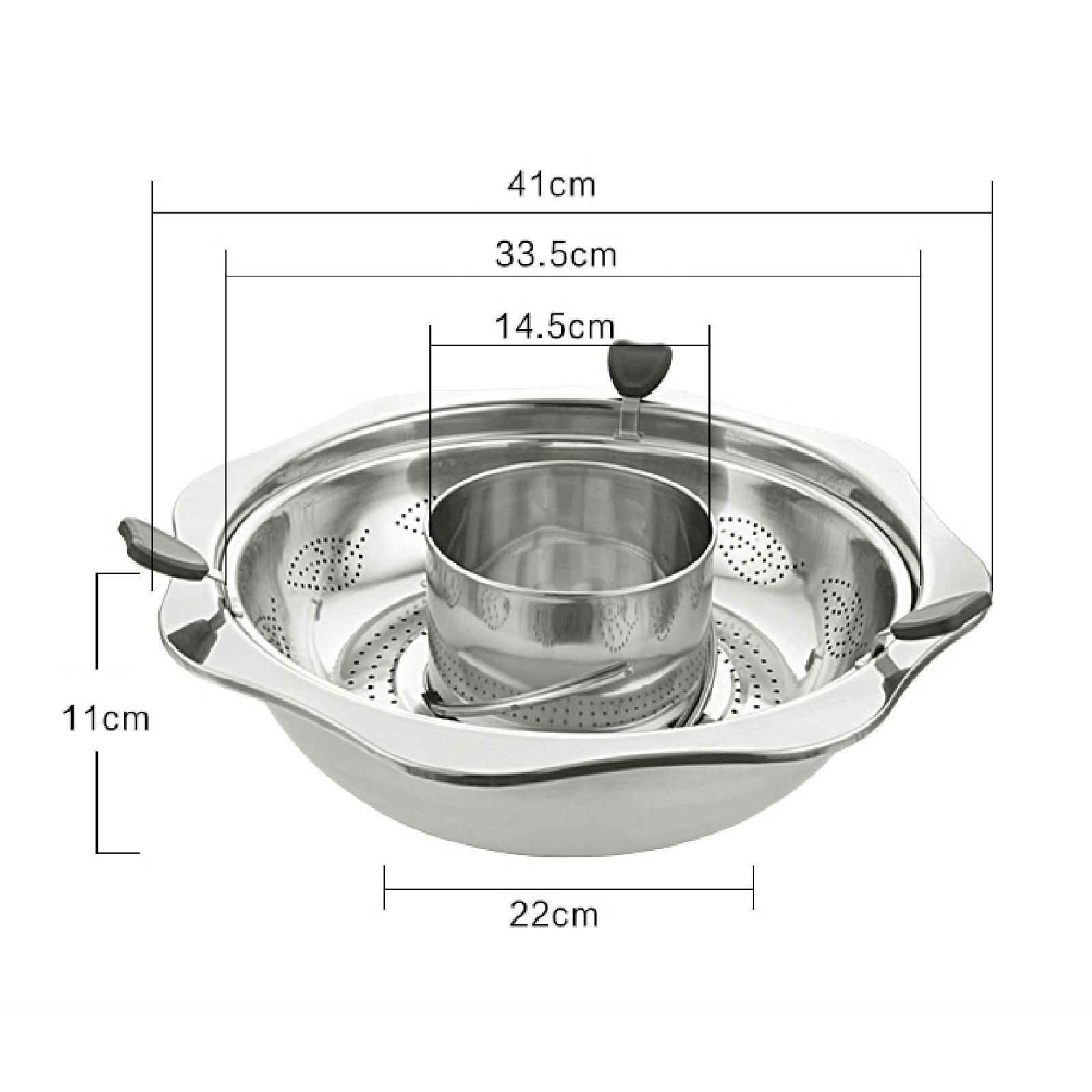 Luxshiny Rotating Hot Pot Basket, Stainless Steel Casserole Rotating Pot  Lifting Drainage Basket Hot Pot Chinese Shabu Pot for Cooking
