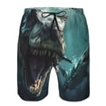 thumbnail image 3 of Fuzoiu Underwater Dinosaur Shark Print Men's Beach Shorts,Men's Swim Trunks,Quick Dry Board Shorts with Pockets,Men's Bathing Suits for Surfing, Running, and Casual Wear-Small, 3 of 6