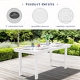 thumbnail image 3 of SERWALL Outdoor HDPE Dining Table Set, 12‑Piece Patio Dining Set with 2 Rectangular Tables, 8 Armless Chairs, 2 Armrest Chairs & Umbrella Hole, White, 3 of 8