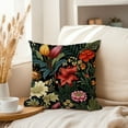 thumbnail image 3 of Ethan Taylor Floral Throw Pillow Soft Cushion Cover 'William Morris Flowers III Flowers Classic Cottage and Cottagecore' Pattern Decorative Square Accent Pillow Case, 16x16 Inches, Red, Green, 3 of 5