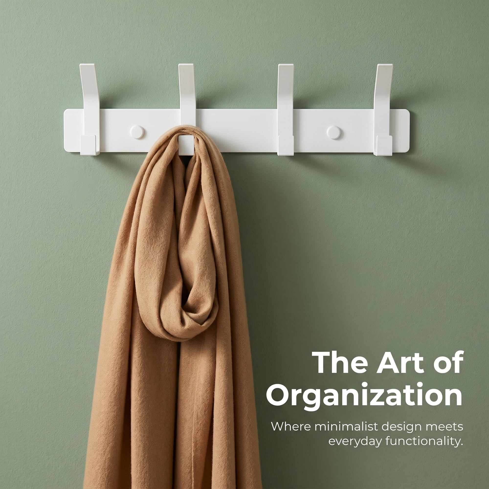 Unique Bargains Coat Rack Wall Mount Metal Hook for Bathroom and Bedroom White 4 Hooks