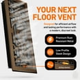 thumbnail image 3 of 2x12 Floor Vent Covers Floor Register with Mesh Cover Trap, Heat and Air, Walkable Metal Floor Register for HVAC Duct, Victorian, Oiled Bronze, 3 of 7