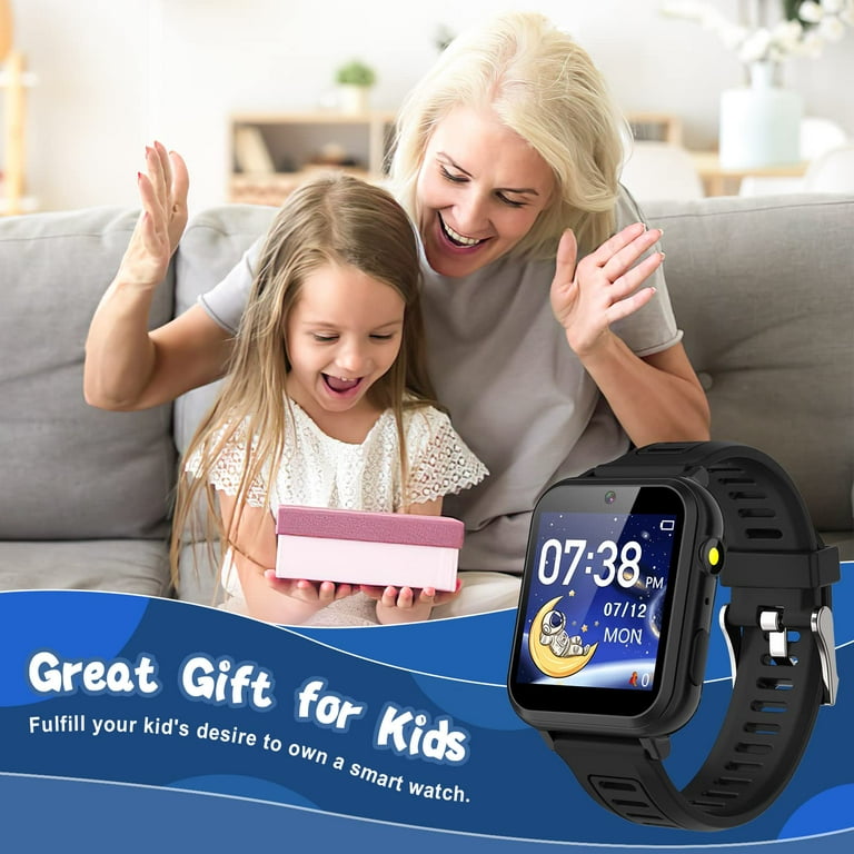 Smart Watch for Kids with 24 Puzzle Games HD Touch Screen Camera Video  Music Player Pedometer Alarm Clock Flashlight 12/24 hr Kids Watches Gift  for