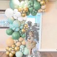 thumbnail image 3 of Arco de globos verde salvia, kit de arco de guirnalda de globos verde aguacate, verde menta, blanco, dorado, globos de látex, paquete de 103 piezas para cumpleaños, baby shower, boda, jungla, 3 of 5