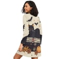 thumbnail image 2 of FORMRS Womens Long Sleeve Nightgowns Crew Neck Sleep Shirt Soft Pajamas Sizes S-3XL, Halloween Cat, 2 of 8
