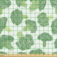 thumbnail image 2 of Ambesonne Vegetables Fabric by the Yard Upholstery, Hatched Broccoli Pattern, 5 Yards, Fern Green Pale Green, 2 of 5