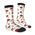 thumbnail image 4 of Yiaed Red Mushroom Print Great elasticity Crew Socks Sports socks for Men and Women, 4 of 5