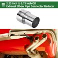 thumbnail image 2 of Rebajador concéntrico de codo de escape Mandrel de 2.25" OD a 2.75" OD, adaptador de tubo de acero inoxidable 201, longitud de 4 pulgadas, tono plateado, 2 of 7