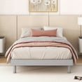 thumbnail image 3 of PAPROOS Twin Size Bed Frame, New Upgraded Wood Platform Bed with Strong Wooden Slats and Solid Wood Legs, Modern Floating Platform Bed Frame for Teens Adults, No Box Spring Needed, Gray, 3 of 9