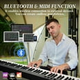 thumbnail image 4 of Folding 88-Key Piano Keyboard, Portable Full-Size Digital Piano with Stand, Sustain Pedal, Headphones, Carry Bag, Bluetooth & USB MIDI, Ideal for Beginners and Adults, 4 of 9