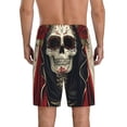 thumbnail image 4 of Lsque Gothic Skull With Roses Mens Sleep Pajama Shorts,Short Pajama Pants, Cotton Ultra-Soft Knit-Medium, 4 of 9