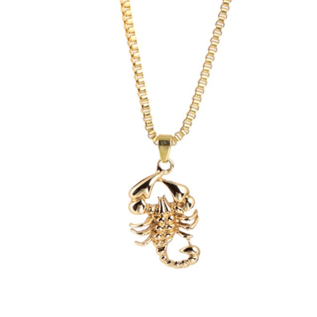 Exagéré Rétro Alliage Chaîne Collier Scorpion Forme Pendentif Chandails Alliage Chaîne Collier Collier pour les Femmes Hommes