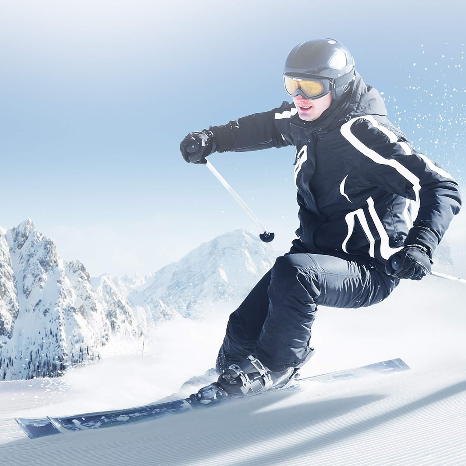 SNOW DEER Heated Gloves Electric Rechargeable - 7.4V Battery Heated Gloves for Men Women,Motorcycle Cycling Riding Hunting Fishing Camping Hiking Snow Ski Mittens Gloves Powered Warmer Gloves