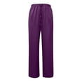 thumbnail image 4 of Satin Pants For Women Silk Wide Leg Pants Low Waist Baggy Pants Lounge Bottoms, 4 of 5