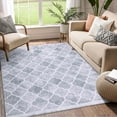 thumbnail image 3 of ZACOO 10'x13' Moroccan Soft Fluffy Large Carpet Geometric Washable Bedroom Rugs Dining Room Home Office Nursery Low Pile Rug, Grey, 3 of 8