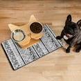 thumbnail image 3 of Boho Retro Floral Pet Feeding Mat-Abstract Art Pattern Absorbent Pet Placemat for Food and Water Bowl, with Waterproof Rubber Backing, Quick Dry Water Dispenser Mat for Dog and Cat (12"x20"), 3 of 7
