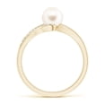 thumbnail image 2 of Angara Freshwater Cultured Pearl Ring with Bypass Shank in 14K Yellow Gold for Women | June Birthstone Jewelry for Her, 2 of 8
