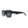 thumbnail image 6 of Hipster Gentleman Rectangular Mens Retro Vintage Vibe Plastic Sunglasses All Black, 6 of 8