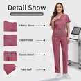 thumbnail image 5 of Niaahinn Women's Scrub Set -  Soft Stretch V-Neck Top & Elastic Waist Jogger Uniform, 8 Colors, 5 of 7