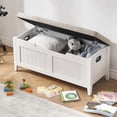 thumbnail image 5 of Storage Chest,Storage Bench with Safety Hinges,Farmhouse Style,15.7x39.4x18.1 Inches, Shoe Bench with Seat Cushion for Entryway Bedroom Living Room, 5 of 9
