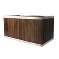 thumbnail image 6 of Leisure Season Rectangular Wooden Planter with Stainless Steel Trim, 6 of 11