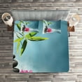thumbnail image 2 of Ambesonne Lotus Flower Quilted Coverlet 3 Pcs, Spa Theme Rocks, King Size, Blue Pink Green, 2 of 2